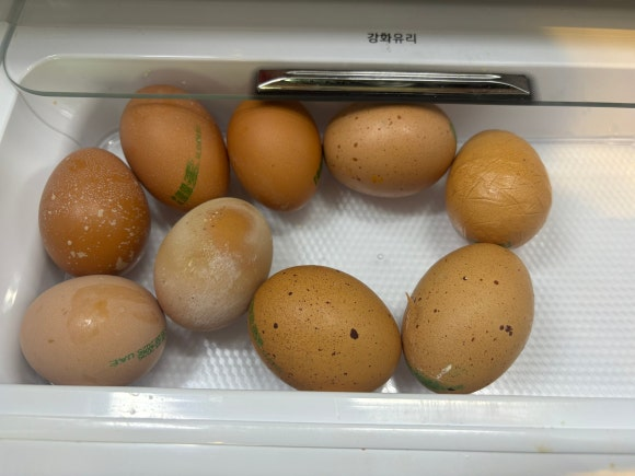 두바이 계란 상태입니다. 계란같은 신선 제품은 눈으로 확인이 필요합니다.